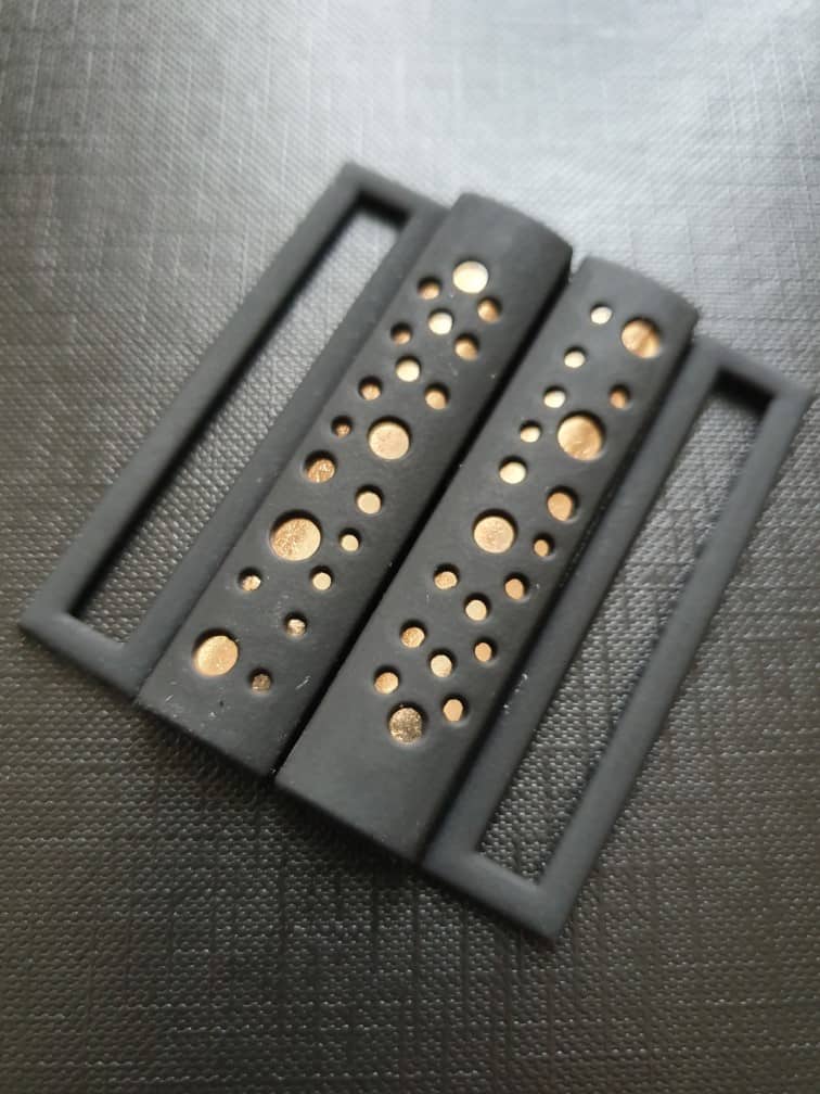 Bikinisluiting 50 mm Metaal Sier (mat zwart met goud)