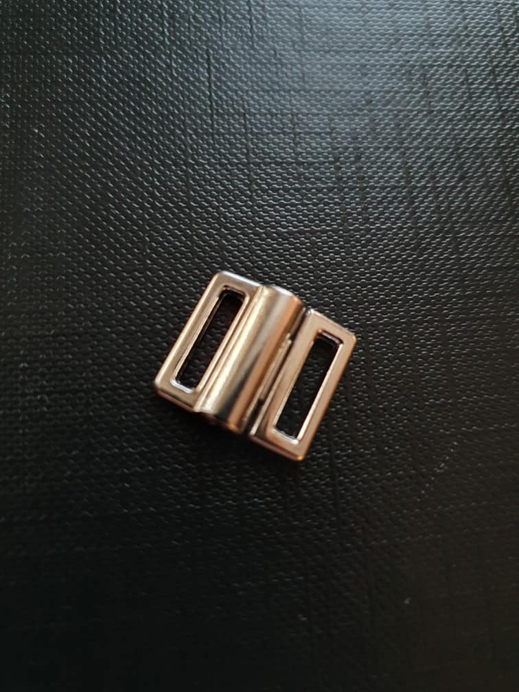 Bikinisluiting 10mm, voorsluiting bh metaal zilver