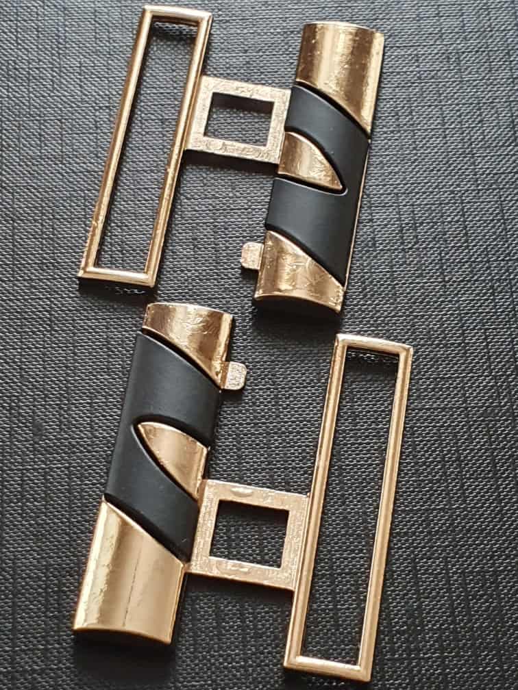 Bikinisluiting 50 mm Metaal Sier 2 (goud met mat zwart) - Afbeelding 2