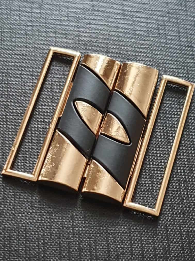 Bikinisluiting 50 mm Metaal Sier 2 (goud met mat zwart)