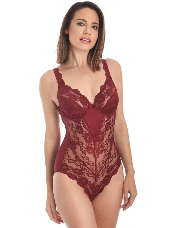 sassa classic lace body winterred rood kanten body rode body