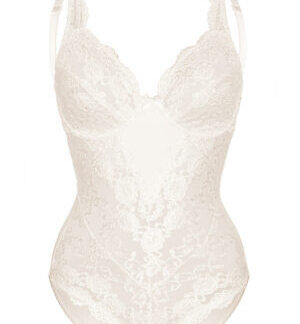Sassa body classic lace kanten bodystocking ivoor creme pearl